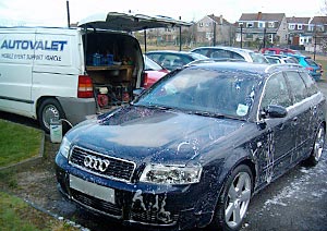 Audi stationwagon during valeting